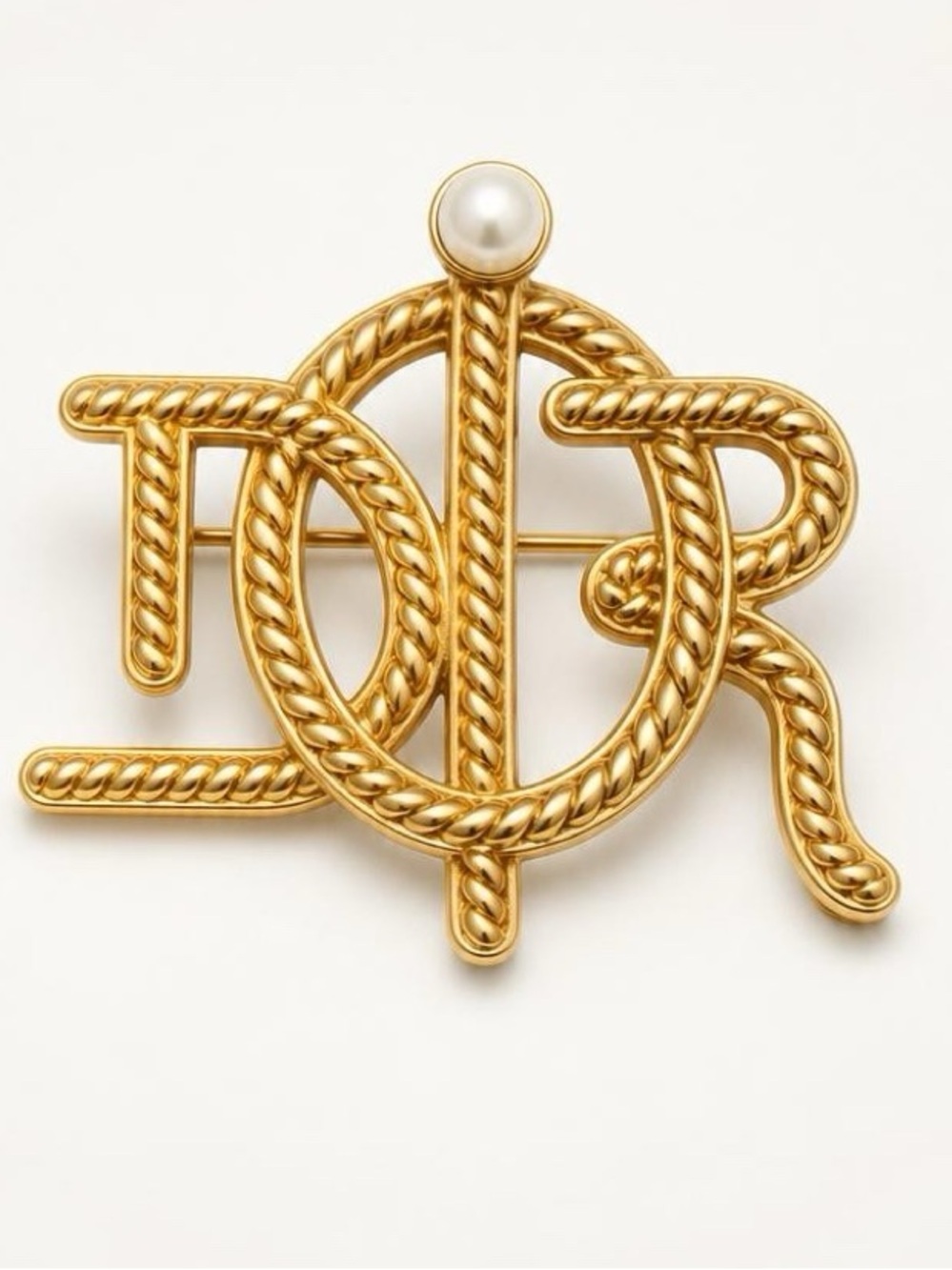 Fashion Jewelry Gold Initial Brooch